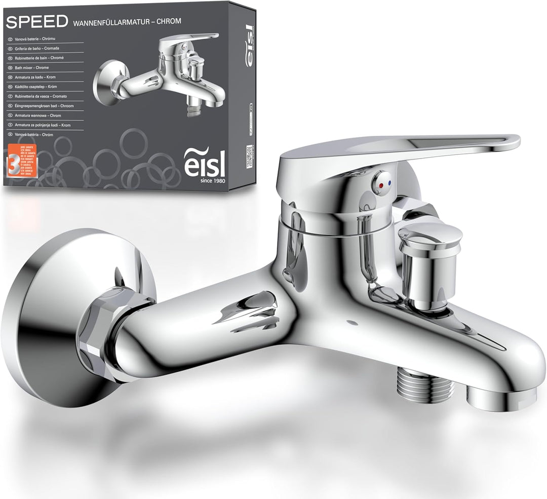 EISL NI023SCR Wannenfüll- und Brauseeinhebelmischer Speed, verchromt Wannenarmatur Chrom, Wannenarma
