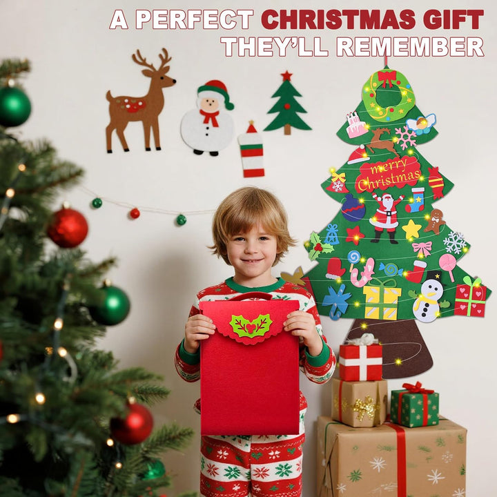 WEST STORY Filz Weihnachtsbaum für Kinder, 3.3Ft DIY Filz Tannenbaum Zum Schmücken mit 30 Ornamenten
