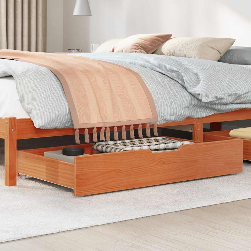 vidaXL Bettschubladen 2 Stk., Bettkasten Holz Aufbewahrung mit Rollen, Bett Schublade Bettauszug, Be