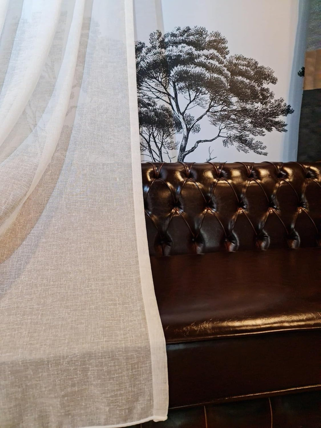 GARDINESTAN JUNG CFO GmbH Gardinen Weiss in Leinenoptik Halbtransparent mit Kräuselband und Bleiband