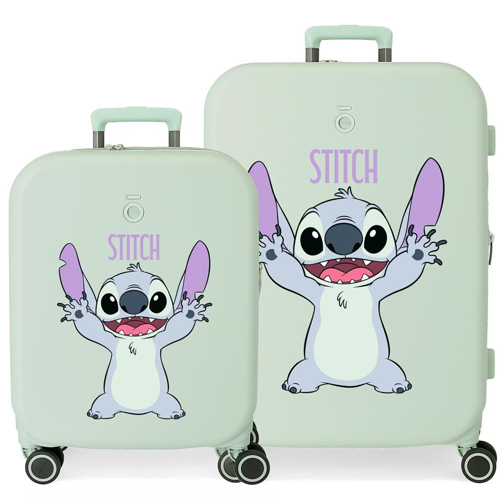 Joumma Disney Stitch Playfull Kinderkoffer ABS Starrer Kabinenkoffer TSA-Schloss 4 Räder Handgepäck