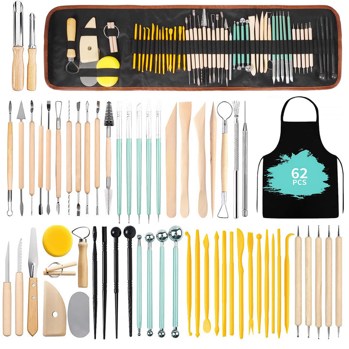 Modellierwerkzeug,62 Stück Ton Werkzeug,Carving Tools Clay Keramik Sculpting Ton Werkzeug mit eine A