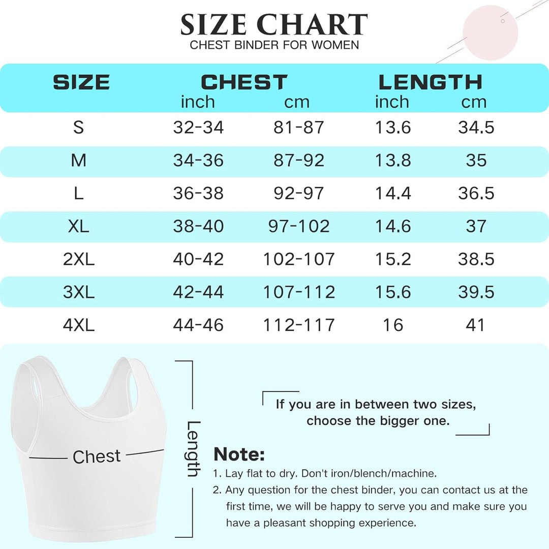 XUJI Atmungsaktive Halb Brust Binder für Transgender FTM Pullover Binder 3XL N-weiss, 3XL N-weiss