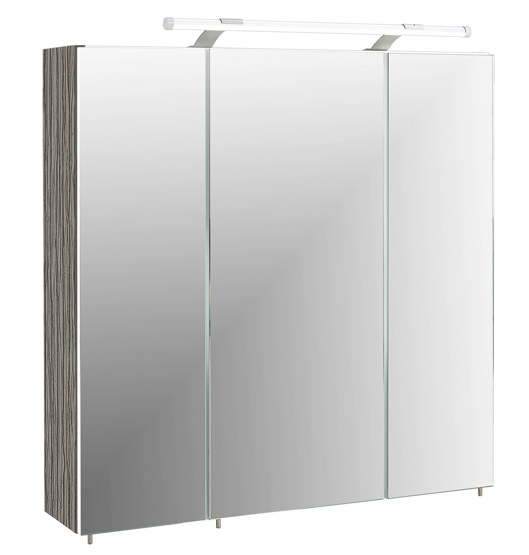 Schildmeyer Spiegelschrank 133076 Trient, 70.0 x 16.0 x 75.0 cm, esche grau Dekor 70 cm Inkl. LED Be