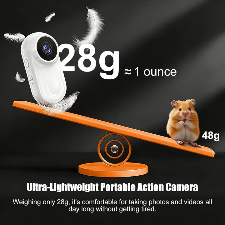 OBEST Mini Action Cam Action Kamera Motorrad Nachtsicht 360 Bodycam mit 0,85 Display, 1080P Vlog POV