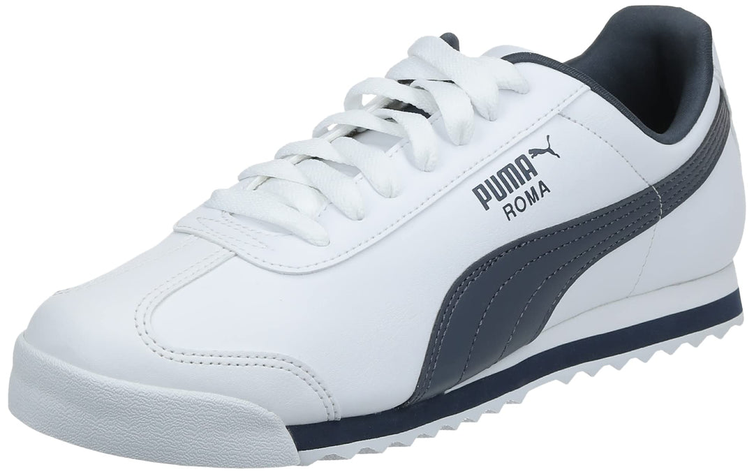 PUMA Herren Roma Basic Sneaker 43 EU Weiss New Navy, 43 EU Weiss New Navy