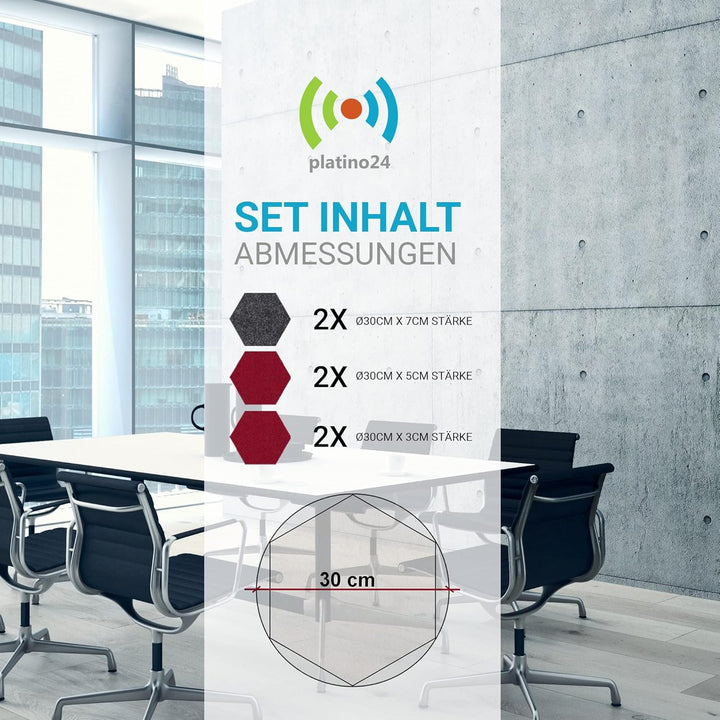platino24 Schallabsorber COLORE aus Basotec G+ I Akustikpaneele mit Akustikfilz I 3D Wand-Paneele mi