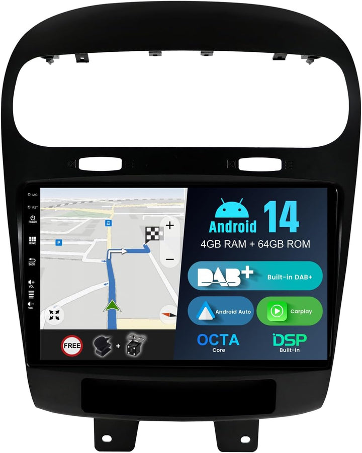 BXLIYER Android 13 IPS Autoradio - [Eingebaut DAB] - für FIAT Freemont Dodge Journey Leap (2012-2020