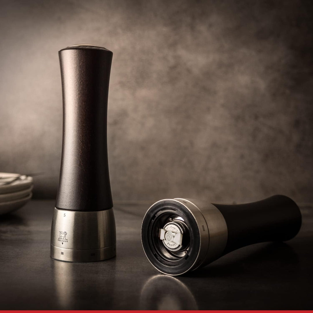 Peugeot Pfeffermühle Madras u‘Select 16 cm Schokolade Hochwertige Pfeffermühle manuell aus Holz & Ed