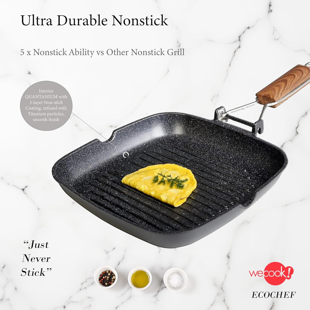 WECOOK! Ecochef - Aluminium Non Stick Grill Pan - Ribbed 20 X 20 cm, 20 X 20 cm
