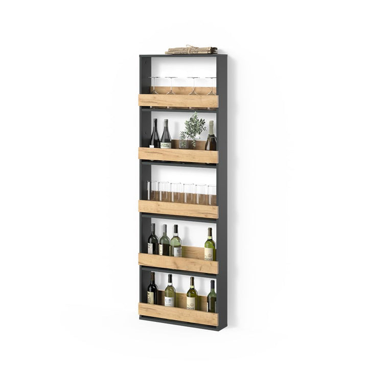 Livinity Weinglasregal Regusa, Goldkraft Eiche/Anthrazit, 60 x 180 cm 60x180 cm, 60x180 cm