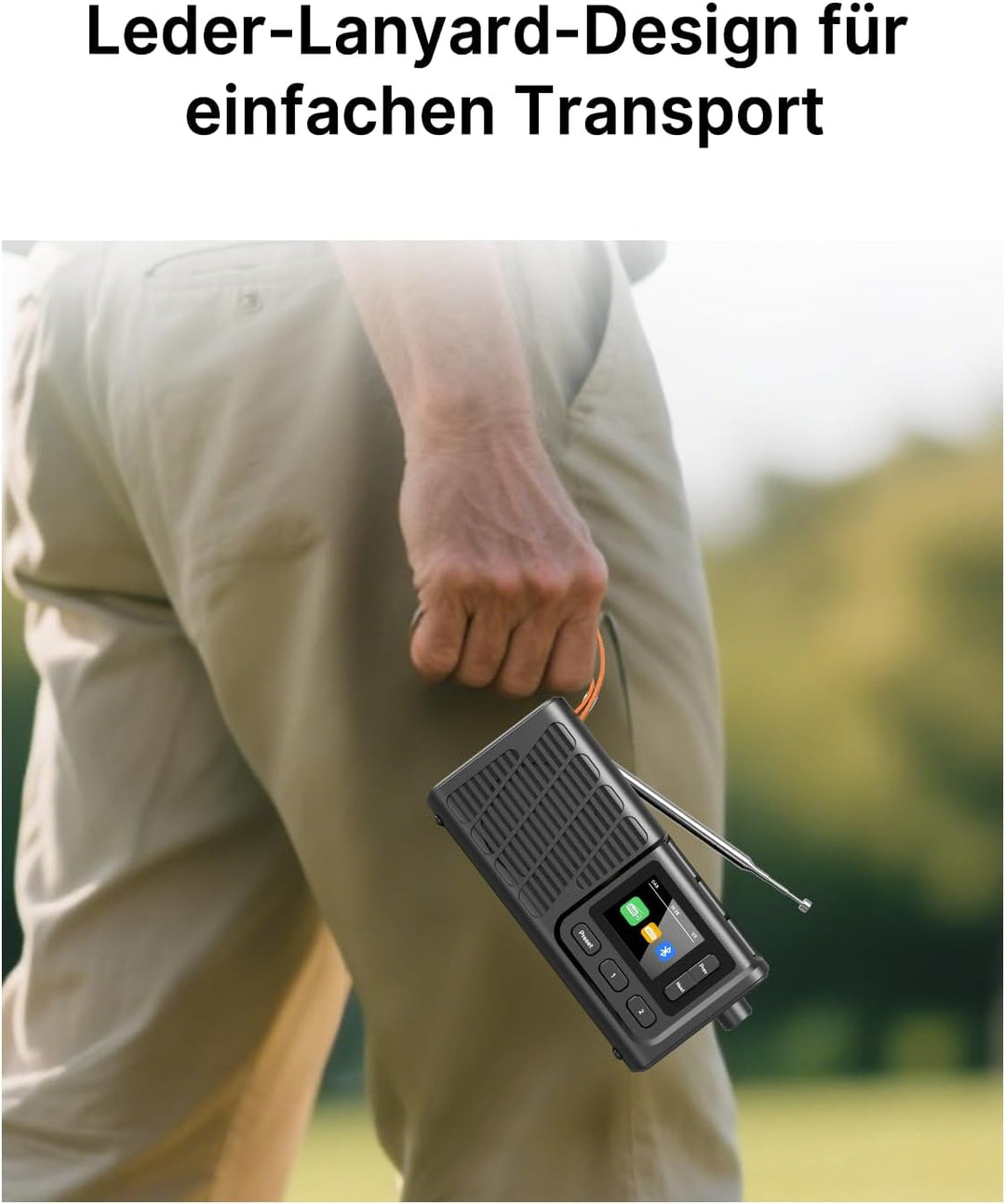 Tragbares DAB-Radio mit Bluetooth, USB wiederaufladbares FM-Radio, batteriebetriebene Digitalradios