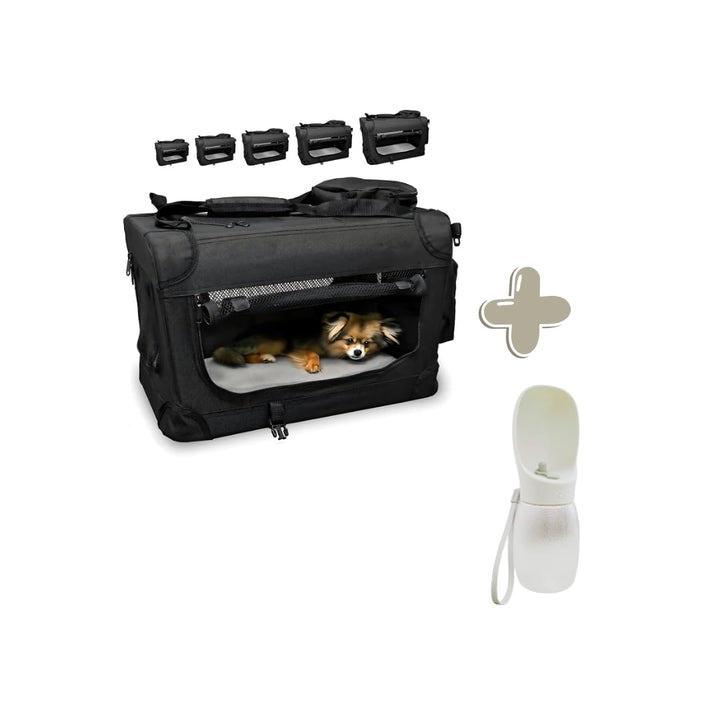 DEFACTO Hundebox Hundetransportbox faltbar &amp; tragbar, Transportbox für Hunde, Katzen und Haustiere,