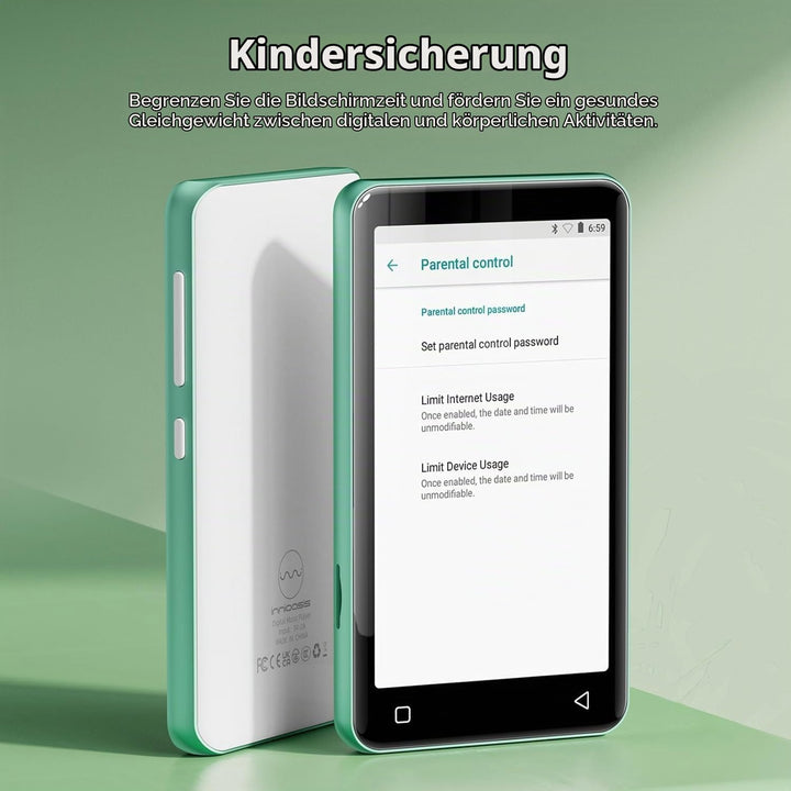 innioasis 16 GB MP3-Player mit Bluetooth und WLAN, MP3-Player, Apple Music, 4 Zoll Touchscreen, Andr