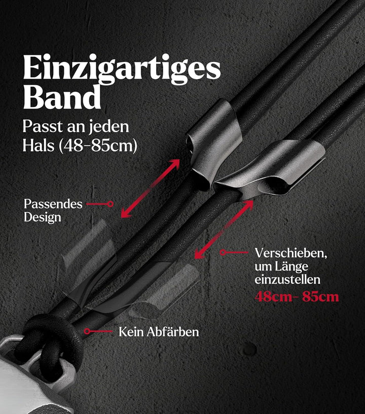 Element of Gods Titan Faustkeil Sternzeichen Stier Taurus Anhänger mit Lederband in schwarz