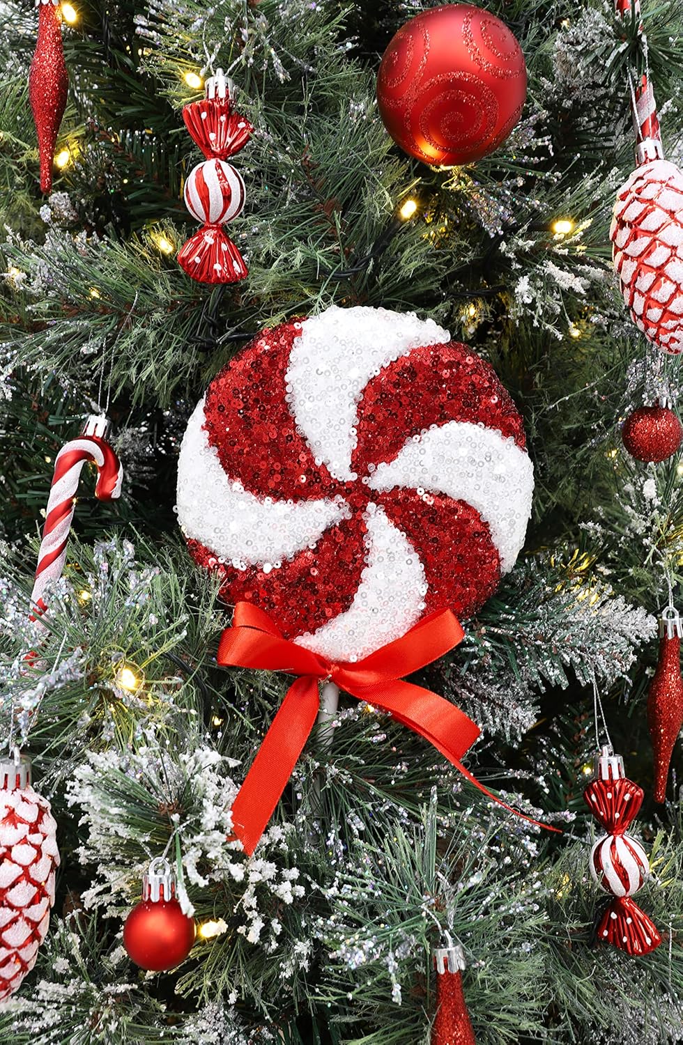 Christmas Concepts® Packung mit 2 36 cm riesigen glitzernden Pailletten-Lollipop Weihnachtsdekoratio