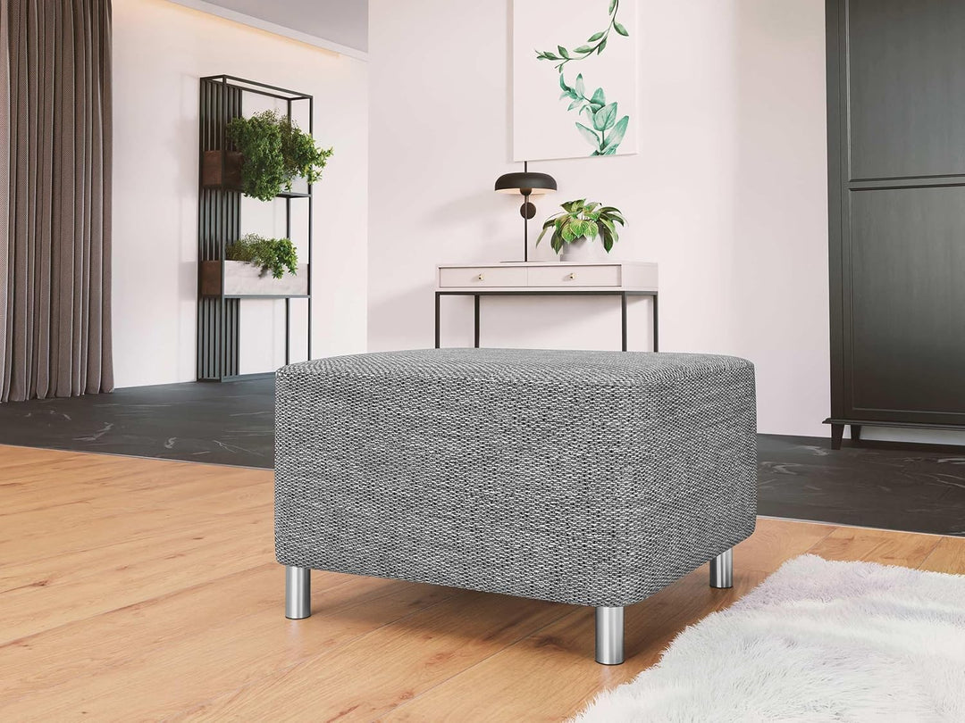 Mirjan24 Moderner Polsterhocker Dover, Sitzhocker Hocker Sitzbank Fussbank Pouf Farbauswahl (Lawa 05