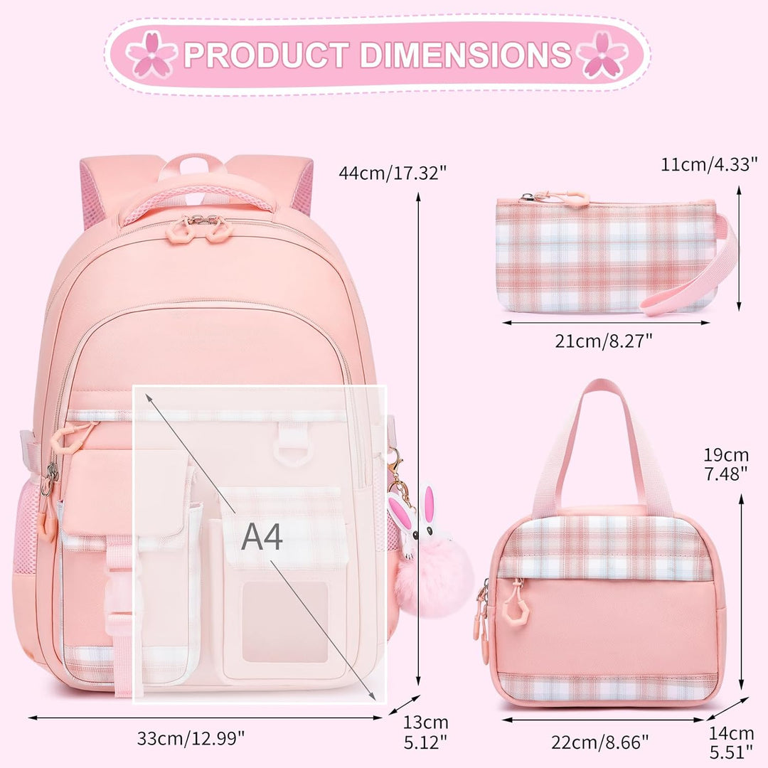 KEBEIXUAN Schulrucksack Mädchen | Cute Kinderschultasche 1. - 5. Klasse | Atmungsaktiv Wasserabweise