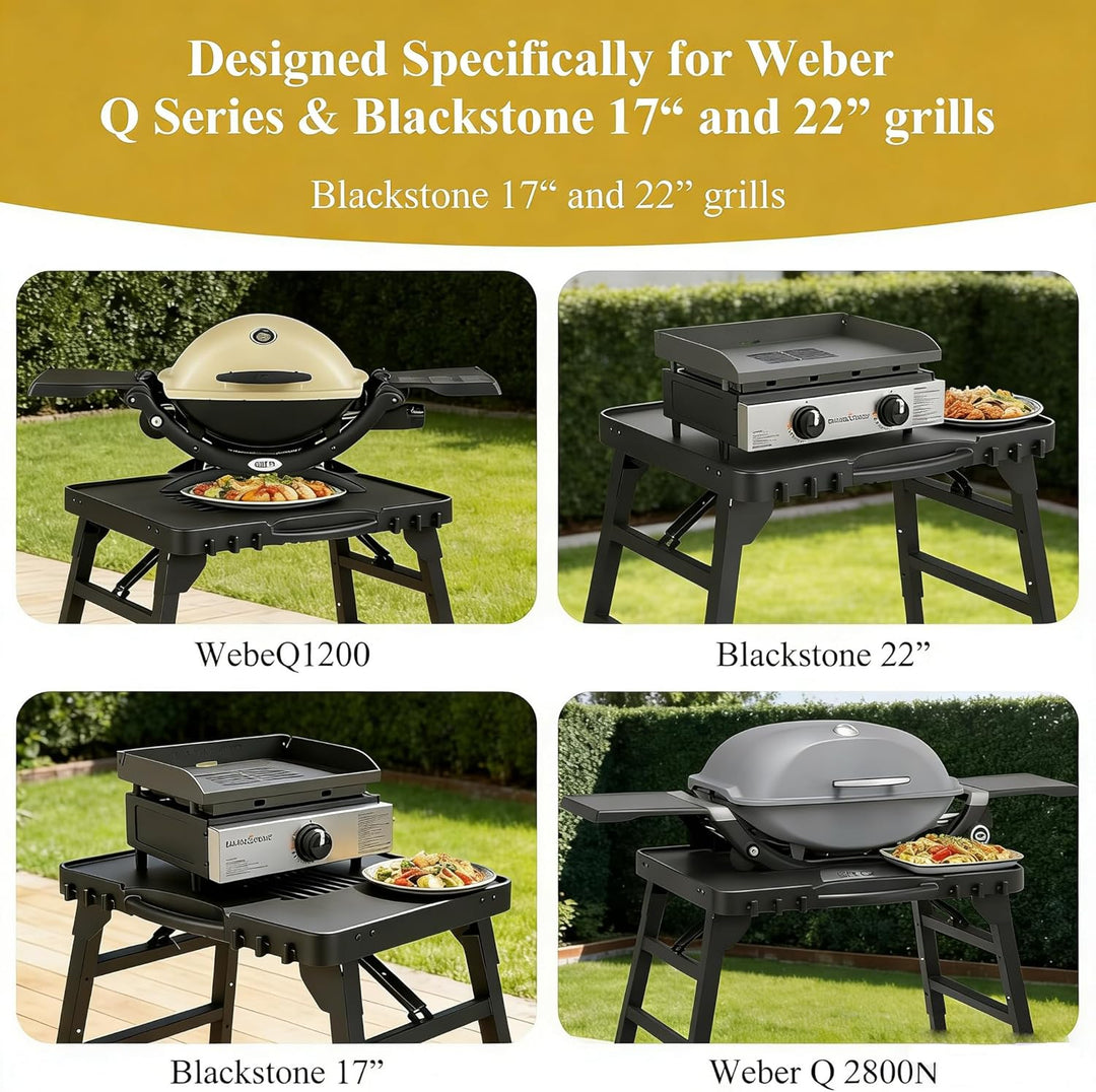GFTIME Tragbarer Grillwagen für Enders Urban, Weber Q100/Q200/Q300, Ninja Woodfire, Burnhard Wayne –
