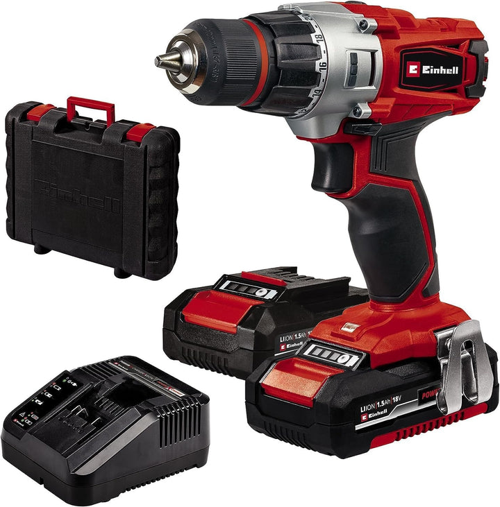 Einhell Akkuschrauber TE-CD 18/2 Li Power X-Change (Li-Ion, 18 V, 2 Gang, 44 Nm, LED-Licht, Koffer,