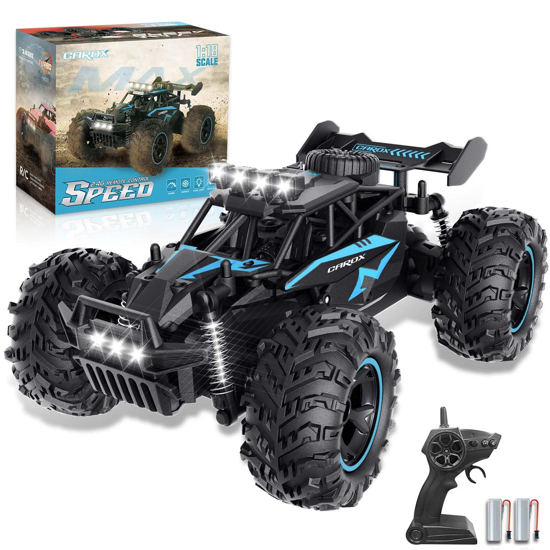 Carox Ferngesteuertes Auto,2.4 GHz 25 km/h RC Auto,1:18 Off Road Monstertruck mit Scheinwerfer und F