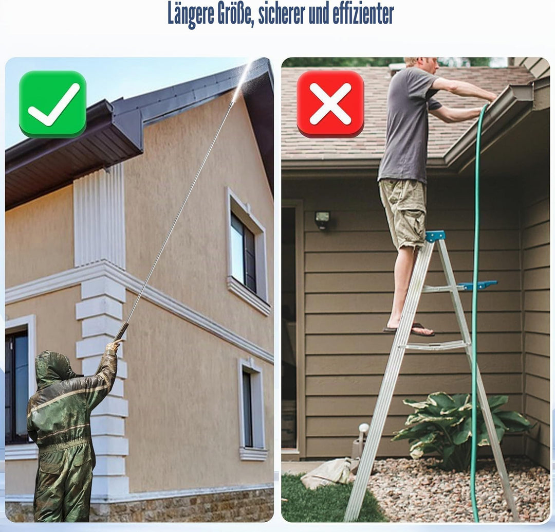 M MINGLE Hochdruckreiniger-Verlängerungsstab – 304,8 cm Upgrade-Hochdruckreiniger-Lanze – Hochdruckr