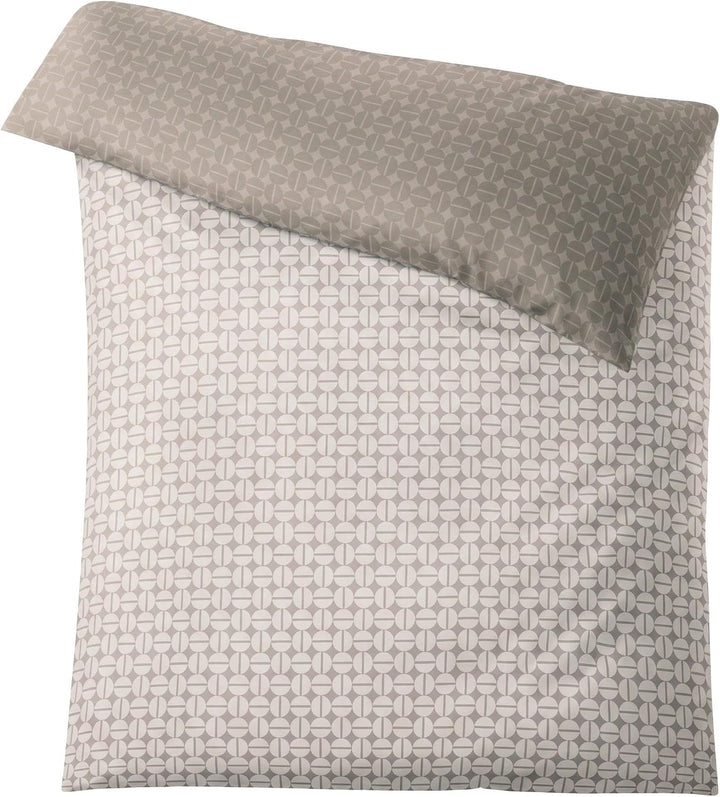 Kleine Wolke 6255271954 Bettwäsche Punto, Masse: 155 x 220 cm und 80 x 80 cm, Farbe: Taupe Taupe 155