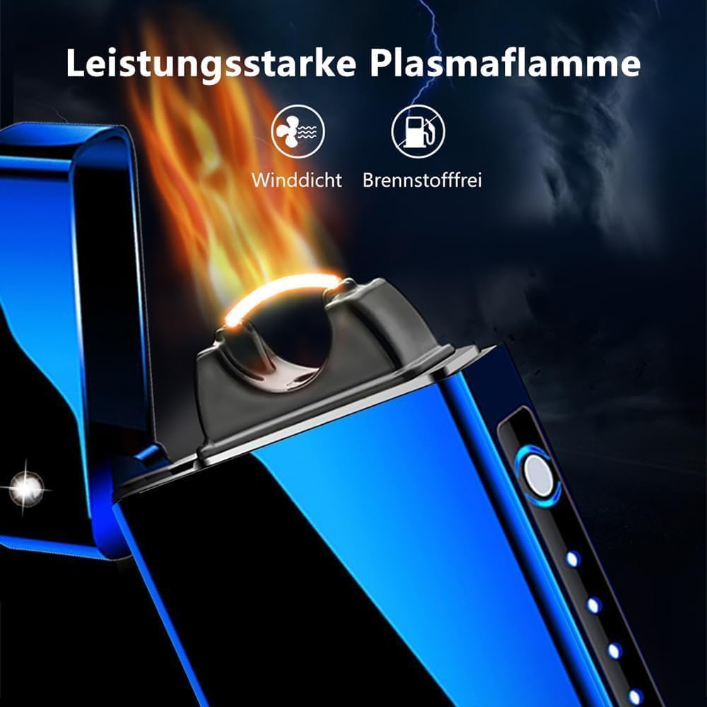 GADATOP Feuerzeuge Elektronisches Feuerzeug USB Lichtbogen Feuerzeug Metallgehäuse grosse Flamme wie
