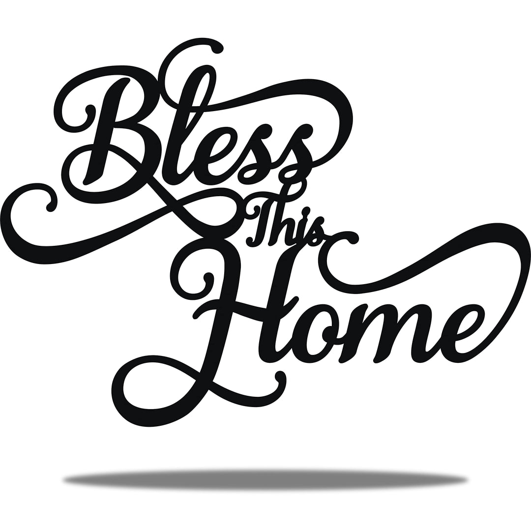 Vivegate Bless This Home Wanddekoration Schwarze Metallkunst – 45,7 x 33 cm Bless This Home Metall W