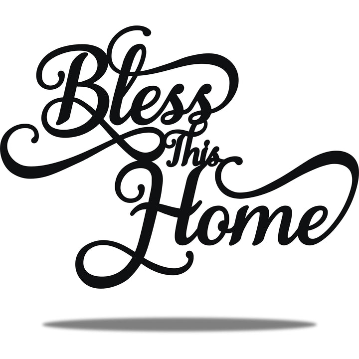 Vivegate Bless This Home Wanddekoration Schwarze Metallkunst – 45,7 x 33 cm Bless This Home Metall W