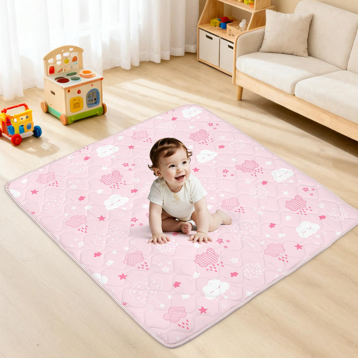 Krabbelmatt Baby 127x127cm,Faltbar Spielmatte Baby,Weiche Dicke Krabbeldecke maschinenwaschbare für