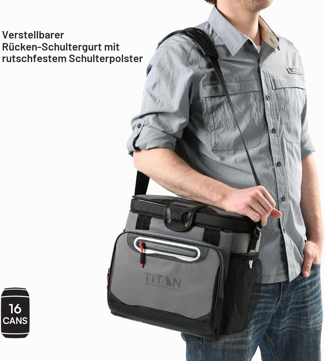Titan by Arctic Zone Im Freien Titan 30 Can Cooler Eistruhe, 16 Dosen Sharkskin Grau