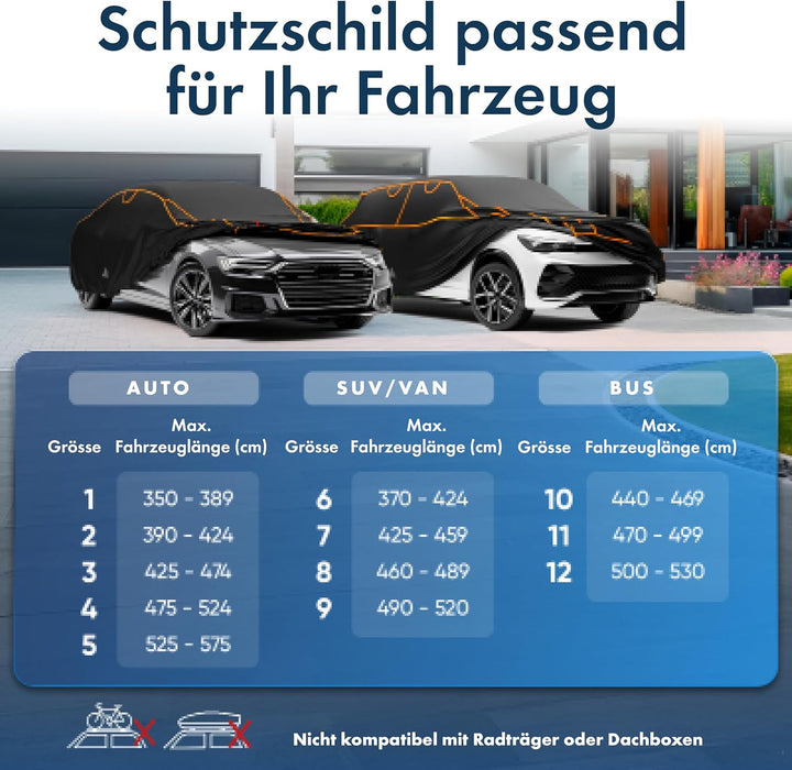 WALSER Hagelschutz Abdeckplane Auto, Auszeichnung Sehr Gut* Hagelschutzplane, TÜV geprüfte* Auto-Abd