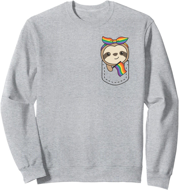 Regenbogen Flagge Pride Monat LGBTQ Regenbogen Faultier Sweatshirt
