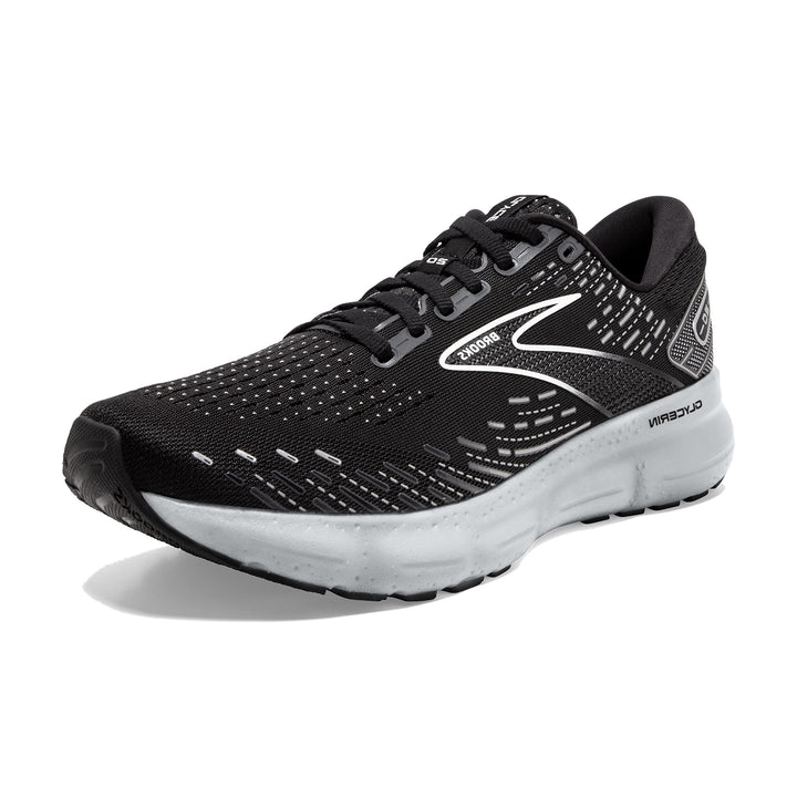 Brooks Herren Glycerin 20 Sneaker 42 EU Black White Alloy, 42 EU Black White Alloy