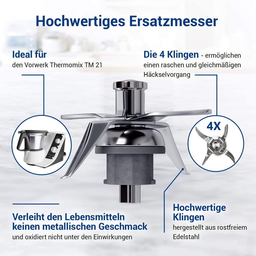 VIOKS Messer für Vоrwerk Thermоmix ТM21 Küchenmaschine Mixmesser aus Edelstahl Thermоmix ТM 21 / Ers