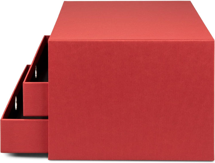 Rössler 1524452363 - S.O.H.O. 3er Schubladenbox für DIN A4, mit Griffloch, Rot, 343 x 250 x 185 mm,