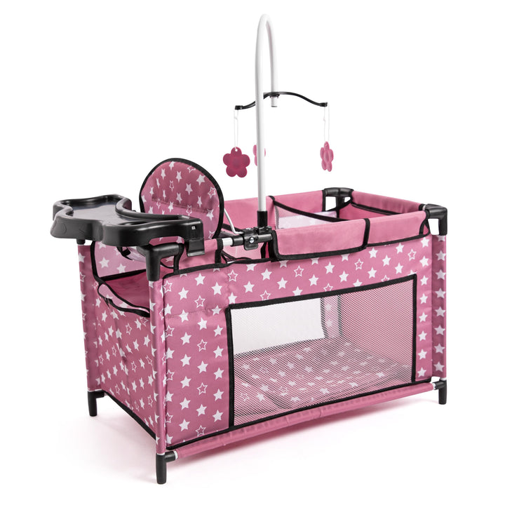 Bayer Design 62676AA Puppenbett mit Schrank, Sitz, Mobile, Ablage, Bettdecke, Kissen, Puppenzubehör