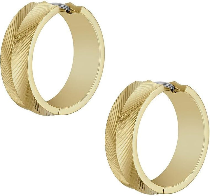 Fossil Damen-Ohrringe, Goldfarbene Edelstahl-Ohrringe, Goldfarbe