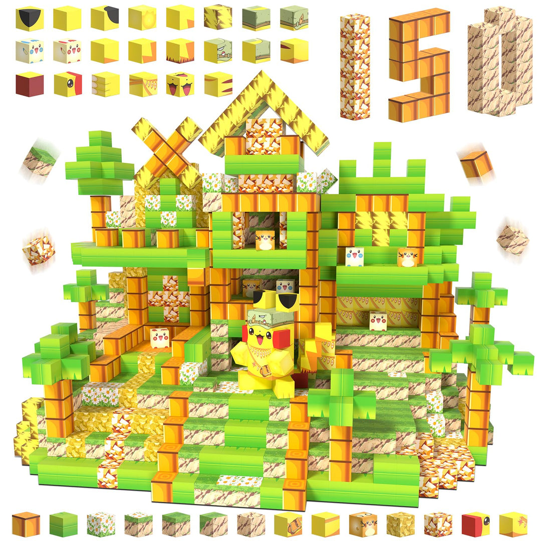 Magnetische Bausteine, 150 Stück, kreatives Spielzeug mit Magnetblöcken, Magnetwürfel, geeignet für