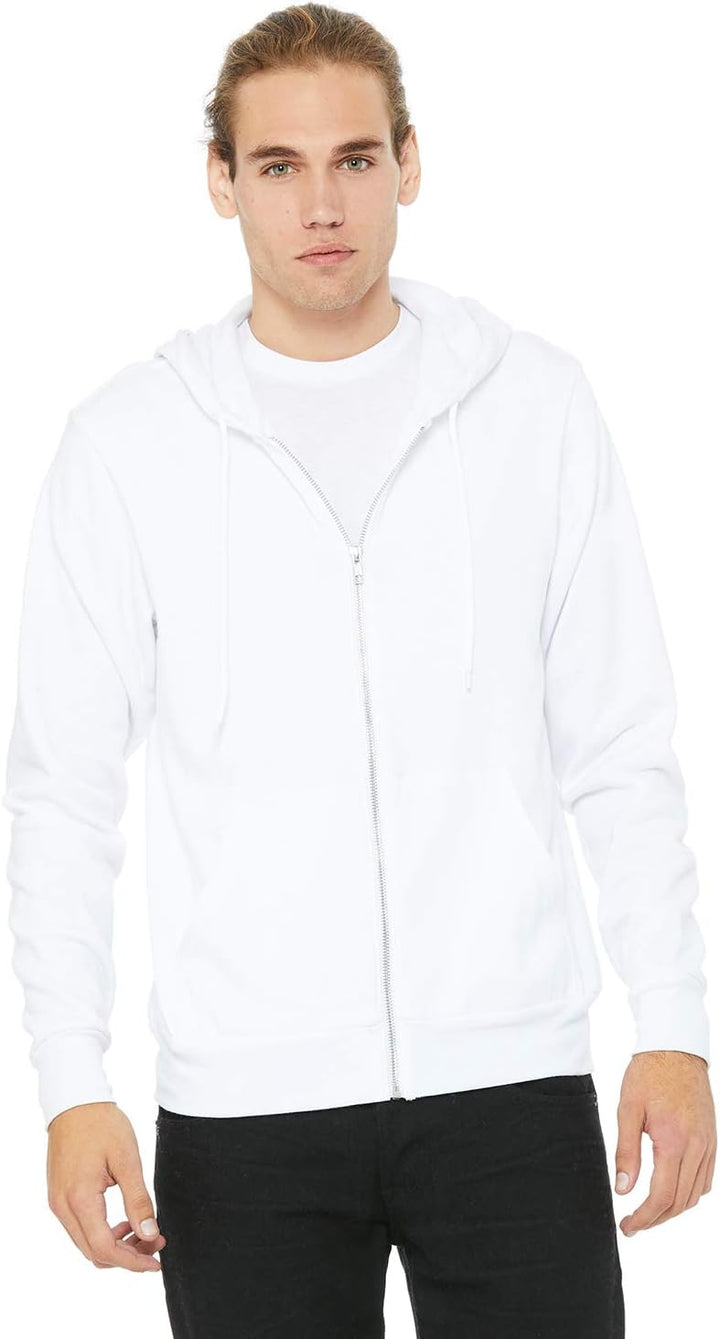 Bella 3739 Unisex Fleece Fleece Full Zip Hoodie M Weiss, M Weiss