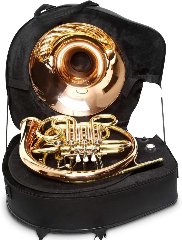 SYMPHONIE WESTERWALD Waldhorn/Doppelhorn in Bb/F, Goldmessing inkl. Luxus-Hartschalenkoffer und Zube