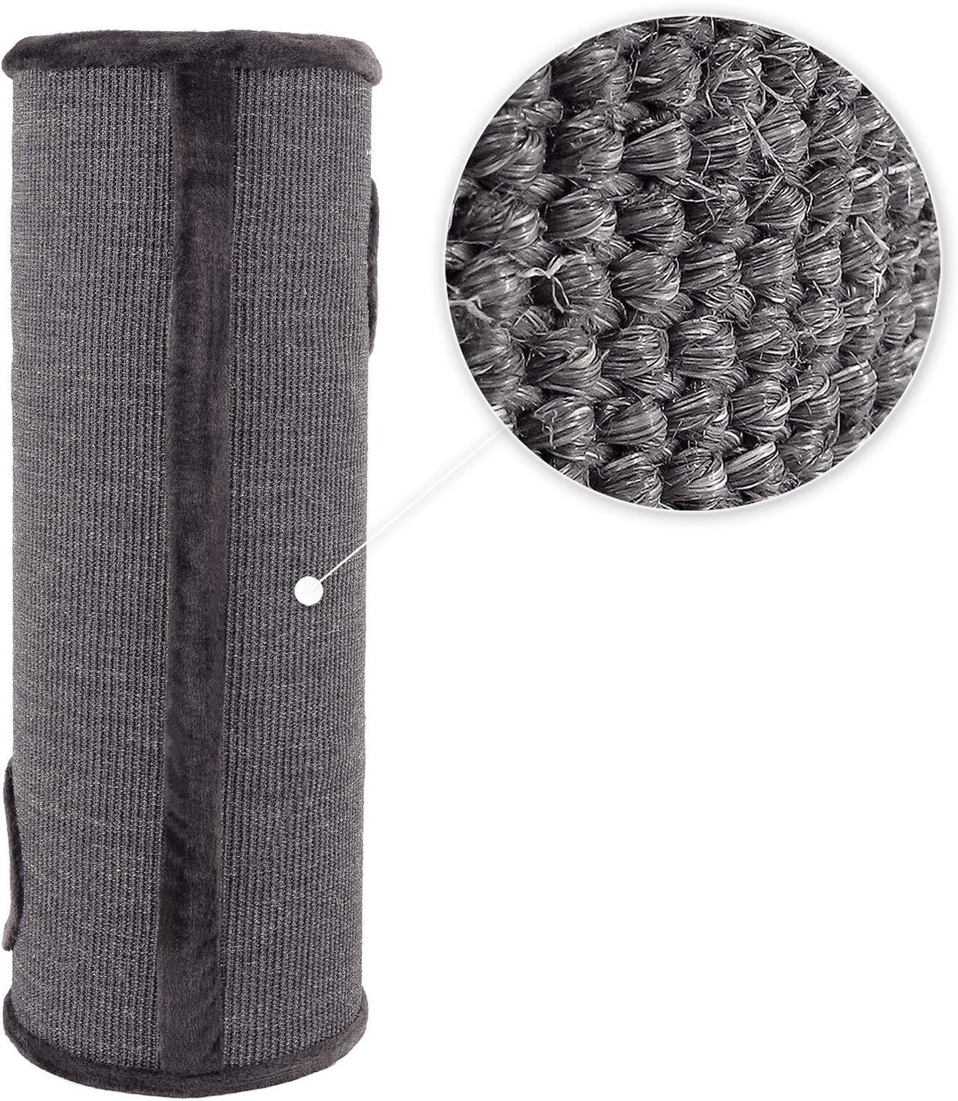 lionto Kratztonne aus Sisal mit Spielball &amp; Plüschrand, Höhe 100 cm, Stabiler Kratzbaum für kleine &amp;