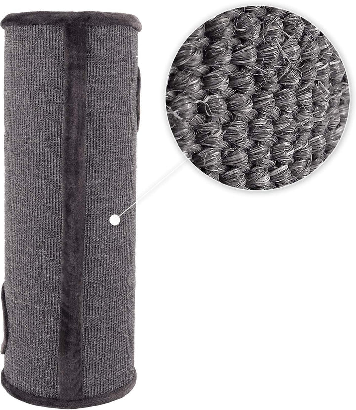lionto Kratztonne aus Sisal mit Spielball &amp; Plüschrand, Höhe 100 cm, Stabiler Kratzbaum für kleine &amp;