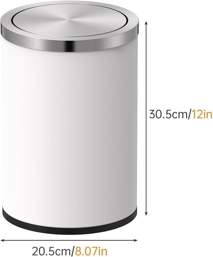 Mbillion Mülleimer mit Deckel, kleiner Mülleimer, niedlicher Metall für die Arbeitsplatte, Edelstahl