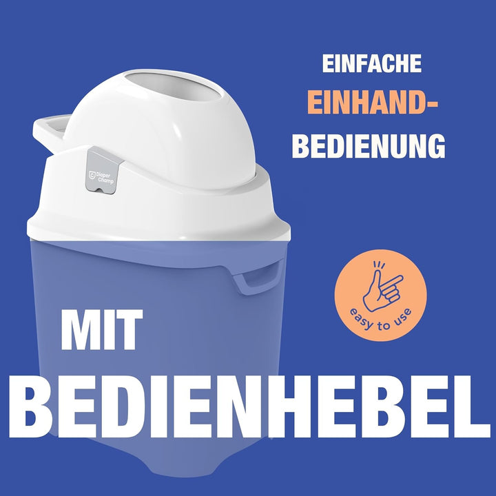 Geruchsdichter Windeleimer Diaper Champ ONE Windelbehälter funktioniert mit normalen Tüten Müllbeute
