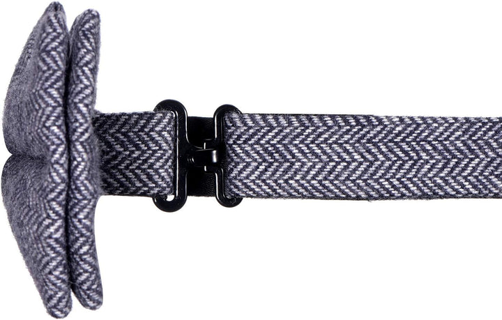 DonDon Herren Fliege 12 x 6 cm kariert gebunden und stufenlos justierbar aus Baumwolle im Tweed Styl