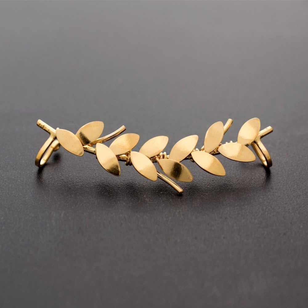 Handmade geschenk für sie Rechts - Roségold Olivenblatt Ohr Manschette Ohrring kein Piercing, Gesche