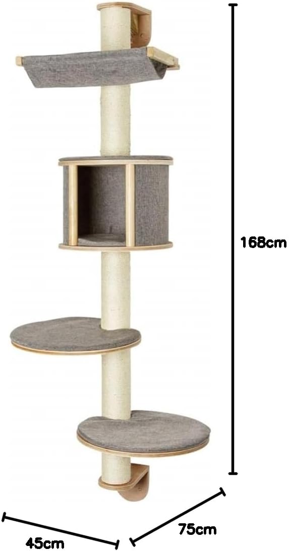 Kerbl 81540 Wandkratzbaum Dolomit Tofana, 168 x 75 cm, grau 1 Stück (1er Pack), 1 Stück (1er Pack)