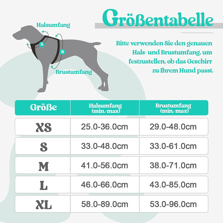 rabbitgoo Hundegeschirr Mittelgrosse Hunde, Anti Zug Geschirr mit Kontrolle, No Pull Verstellbar Hun